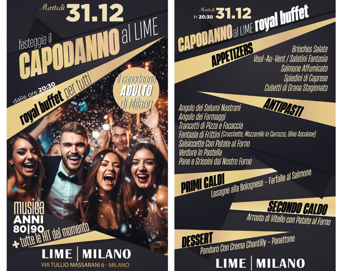 capodanno 2025 degli sconosciuti al lime club di milano